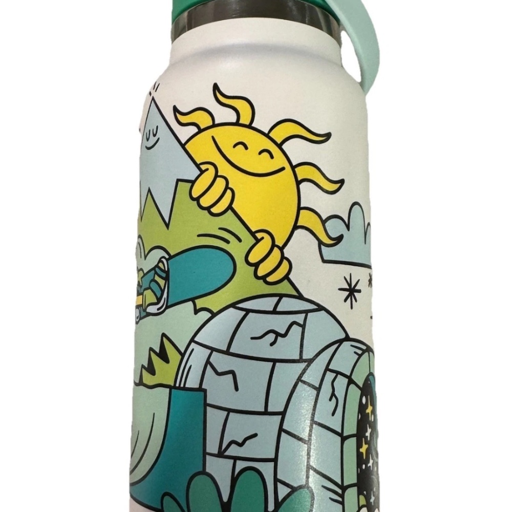 Hydroflask Hannah Eddy 32oz Wide Mouth Retrovibe Earthy Limited  Waterbottle NWT